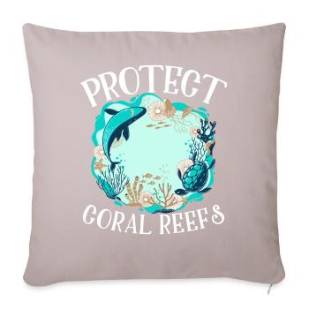 Protéger les récifs coralliens Aquarium corallien - Housse de coussin décorative 45 x 45 cm - taupe clair - Devant