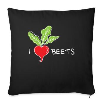 I Love Beets Beetroot - Sofa pillowcase 17,3'' x 17,3'' (45 x 45 cm) - black - Front