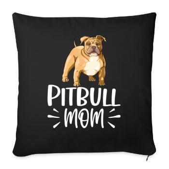 Pitbull Maman Pitbull Maman Chien - Housse de coussin décorative 45 x 45 cm - noir - Devant