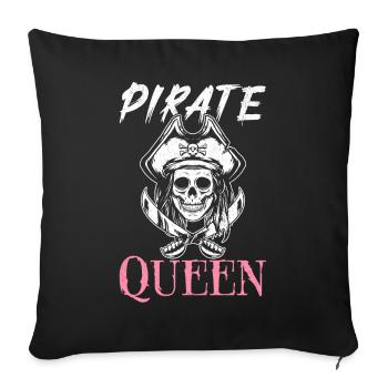Pirate Queen Pirate Girl Captain - Sofa pillowcase 17,3'' x 17,3'' (45 x 45 cm) - black - Front