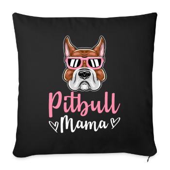 Pitbull Maman Pitbull Maman Chien - Housse de coussin décorative 45 x 45 cm - noir - Devant