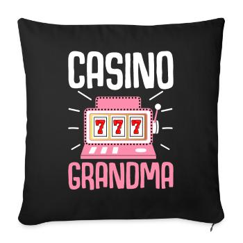 Casino Oma Spielautomat Casino Lover - Sofakissenbezug 45 x 45 cm - Schwarz - Vorne