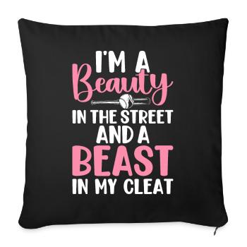 Softball Je suis une beauté dans la rue et - Housse de coussin décorative 45 x 45 cm - noir - Devant