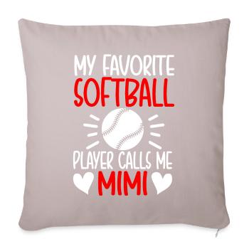 Ma joueuse de softball préférée m’appelle Mimi - Housse de coussin décorative 45 x 45 cm - taupe clair - Devant