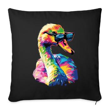 Schwan - Sofakissenbezug 45 x 45 cm - Schwarz - Vorne