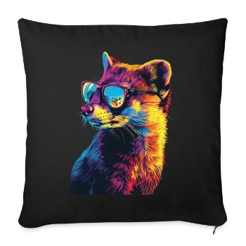 Hermelin - Sofakissenbezug 45 x 45 cm - Schwarz - Vorne