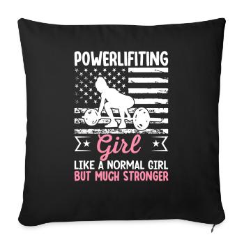 Powerlifter Much stronger Powerlifter - Sofa pillowcase 17,3'' x 17,3'' (45 x 45 cm) - black - Front