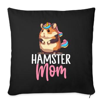 Hamster Maman Femelle Hamster Lover Design pour - Housse de coussin décorative 45 x 45 cm - noir - Devant