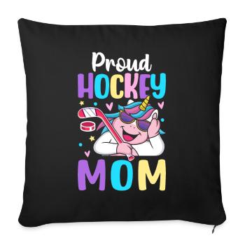 Proud Hockey Mom Hockeyspielerin Grafikdesign für - Sofakissenbezug 45 x 45 cm - Schwarz - Vorne