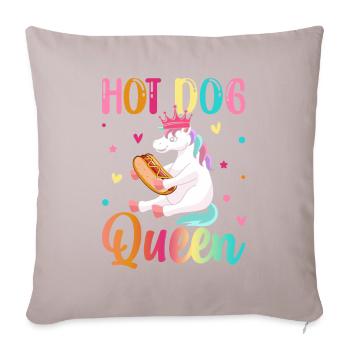Rouleau de saucisse Hot Dog Queen Hotdog Girl grillé - Housse de coussin décorative 45 x 45 cm - taupe clair - Devant