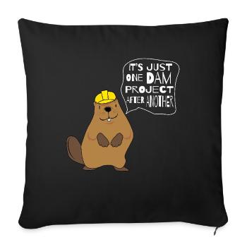 It ́s Just One Dam Beaver Cartoon Kids - Sofa pillowcase 17,3'' x 17,3'' (45 x 45 cm) - black - Front