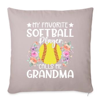 Ma joueuse de softball préférée m’appelle grand-mère - Housse de coussin décorative 45 x 45 cm - taupe clair - Devant