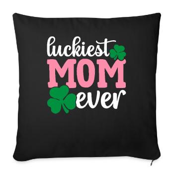 La maman irlandaise de la Saint-Patrick est la plus heureuse - Housse de coussin décorative 45 x 45 cm - noir - Devant