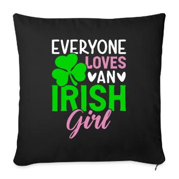 Saint-Patrick L’amour tout le monde aime un Irlandais - Housse de coussin décorative 45 x 45 cm - noir - Devant