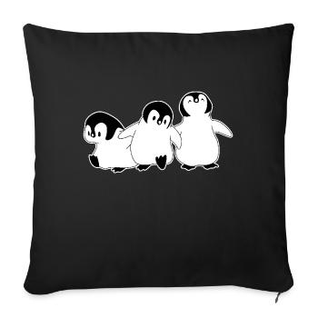 Cute penguins - Sofa pillowcase 17,3'' x 17,3'' (45 x 45 cm) - black - Front