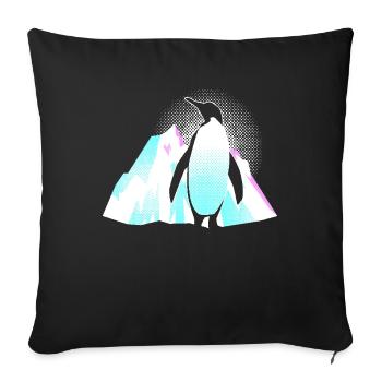 Pingouin - Housse de coussin décorative 45 x 45 cm - noir - Devant