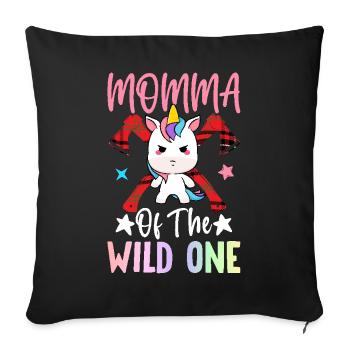 Momma Of Wild One 1 Jahr alt Arborist Geburtstag - Sofakissenbezug 45 x 45 cm - Schwarz - Vorne