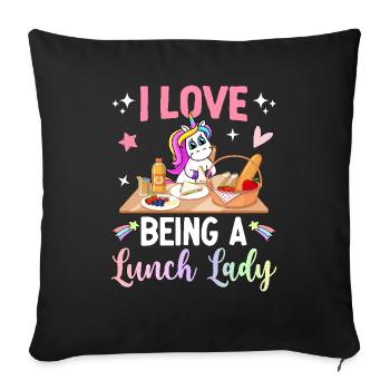 J’aime être une dame du déjeuner Cafetira Crew Design - Housse de coussin décorative 45 x 45 cm - noir - Devant