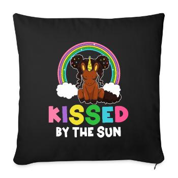 Melanin Black History Brown Skin Kissed By The Sun - Sofa pillowcase 17,3'' x 17,3'' (45 x 45 cm) - black - Front