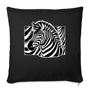 Stylish Zebra Animals Black & White - Sofa pillowcase 17,3'' x 17,3'' (45 x 45 cm) - black - Front