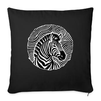 Stylish Zebra Animals Black & White - Sofa pillowcase 17,3'' x 17,3'' (45 x 45 cm) - black - Front