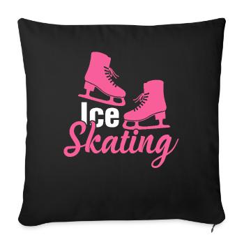 skating skating Figure skating - Sofa pillowcase 17,3'' x 17,3'' (45 x 45 cm) - black - Front