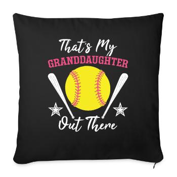 Softball C’est ma petite-fille là-bas - Housse de coussin décorative 45 x 45 cm - noir - Devant