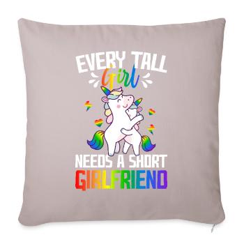 Tall Girl Needs A Short Girlfriend Lesbian Pride - Sofa pillowcase 17,3'' x 17,3'' (45 x 45 cm) - light taupe - Front