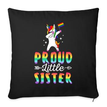 LGBTQ Stolz Regenbogenflagge Gleichheit Stolzes - Sofakissenbezug 45 x 45 cm - Schwarz - Vorne