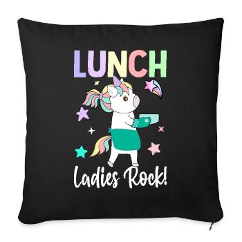 Lunch ladies rock! Lunch Lady Cafeteria Crew - Sofa pillowcase 17,3'' x 17,3'' (45 x 45 cm) - black - Front