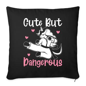 Funny Taekwondo Karate Unicorn Cute But - Sofa pillowcase 17,3'' x 17,3'' (45 x 45 cm) - black - Front