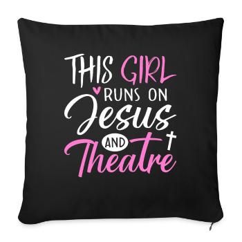 Fille Jésus Artiste de théâtre Théâtre Jeu de théâtre - Housse de coussin décorative 45 x 45 cm - noir - Devant