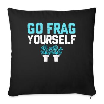 Coral Reef Coral Aquarium Aquarist Go Frag - Sofa pillowcase 17,3'' x 17,3'' (45 x 45 cm) - black - Front