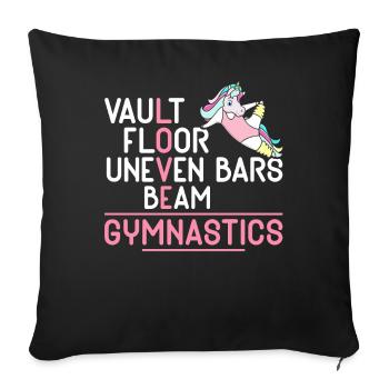 Vault Floor Uneven Bars Beam Gymnastics - Sofa pillowcase 17,3'' x 17,3'' (45 x 45 cm) - black - Front