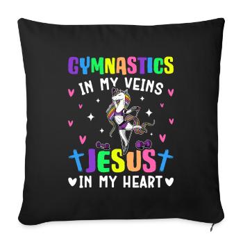 La gymnastique dans mes veines Turner Cartwheel Jesus - Housse de coussin décorative 45 x 45 cm - noir - Devant