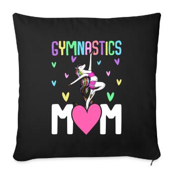 Gymnastique Maman Femmes Gymnastique Cartwheel Turner - Housse de coussin décorative 45 x 45 cm - noir - Devant
