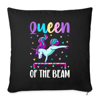 Queen Of The Beam Gymnastics Cartwheel Gymnast - Sofa pillowcase 17,3'' x 17,3'' (45 x 45 cm) - black - Front