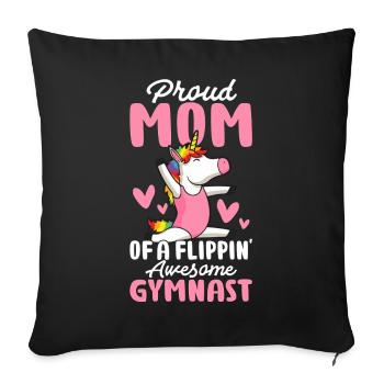 Mom Of A Flippin' Awesome Gymnast Gymnastics Mom - Sofa pillowcase 17,3'' x 17,3'' (45 x 45 cm) - black - Front