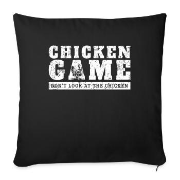 Chicken Game Don ́t Look At The Chicken - Sofa pillowcase 17,3'' x 17,3'' (45 x 45 cm) - black - Front