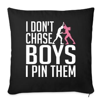 Lutteur Je ne chasse pas les garçons, je - Housse de coussin décorative 45 x 45 cm - noir - Devant