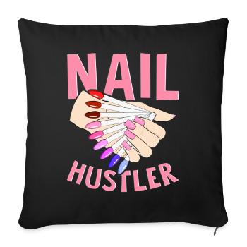 Nageltechniker Nail Artist Nail Tech - Sofakissenbezug 45 x 45 cm - Schwarz - Vorne