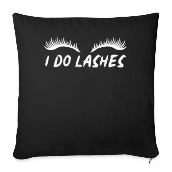 Artiste des cils Amoureux des cils I Do Lashes - Housse de coussin décorative 45 x 45 cm - noir - Devant