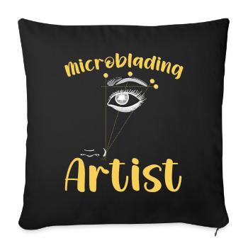 Artiste des cils Amant des cils - Housse de coussin décorative 45 x 45 cm - noir - Devant