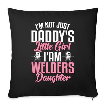 Welding Metalworker Daddy's Little Girl - Sofa pillowcase 17,3'' x 17,3'' (45 x 45 cm) - black - Front
