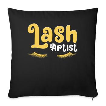 Artiste des cils Amant des cils - Housse de coussin décorative 45 x 45 cm - noir - Devant