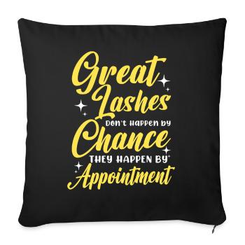 Artiste de cils Amoureux des cils Grands cils - Housse de coussin décorative 45 x 45 cm - noir - Devant