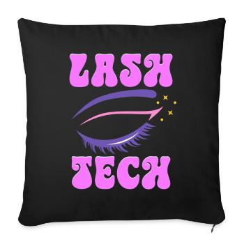 Artiste cils Lash Tech - Housse de coussin décorative 45 x 45 cm - noir - Devant