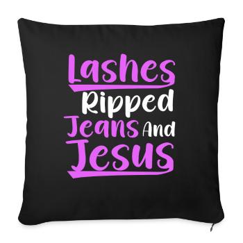 Artiste de cils Eyelash Lover Cils - Housse de coussin décorative 45 x 45 cm - noir - Devant