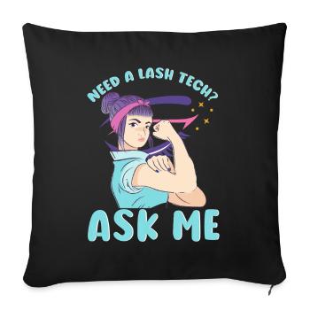 Artiste de cils Amateur de cils a besoin de vous - Housse de coussin décorative 45 x 45 cm - noir - Devant