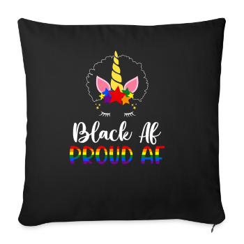 Noir Af Fier Af Mélanine Noir Histoire Peau Marron - Housse de coussin décorative 45 x 45 cm - noir - Devant